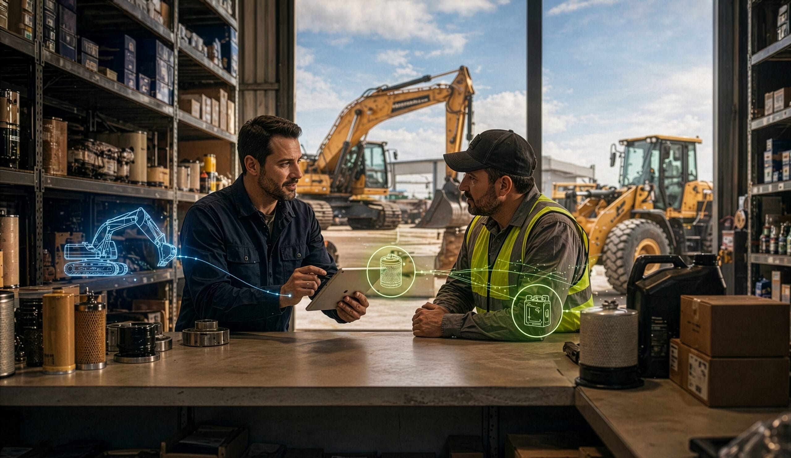 Peças e kits de manutenção em concessionárias de construção